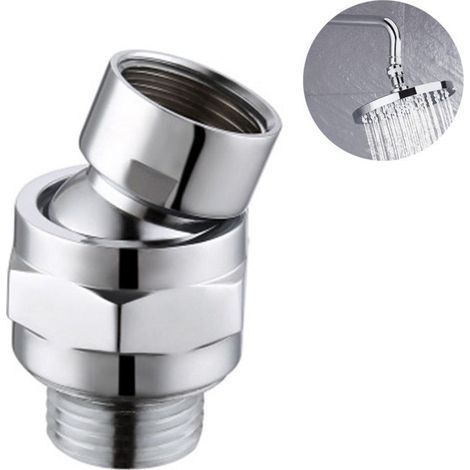 Raccord de douche universel avec joint rotatif, bras extensible réglable et pommeau orientable – finition nickel brossé (1/4)
