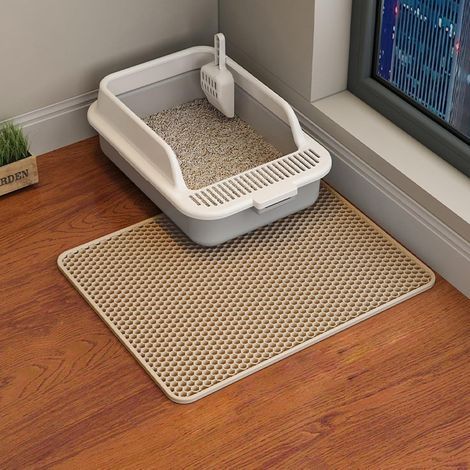 Katzenstreumatte, wasserdicht, doppellagig, EVA-Material, Wabenmuster, für Katzentoilette (1/5)