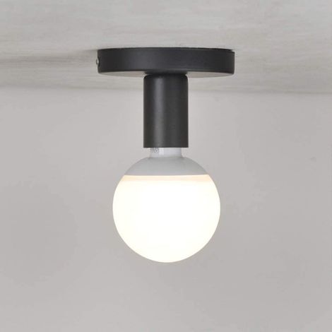 Douille E27 métallique pour ampoule, support de lampe E27, fixation murale ou plafonnier.