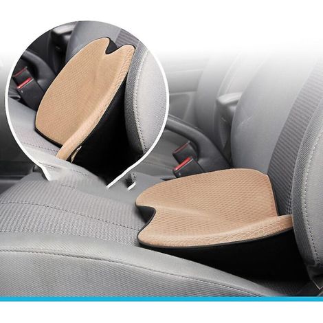 Coussin de voiture mini, petit coussin, rehausseur de dossier, quatre saisons, avec coussin de conduite, petit coussin de voiture beige (1/5)