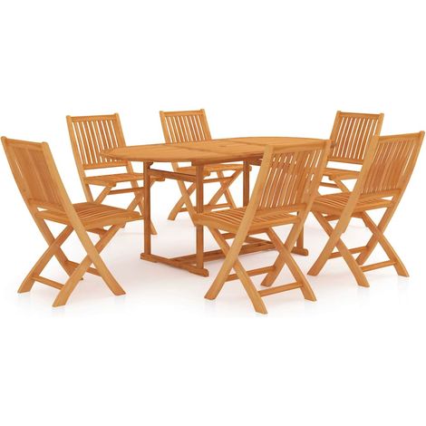 Maison Exclusive - Conjunto de comedor de jardín 7 piezas madera (1/5)