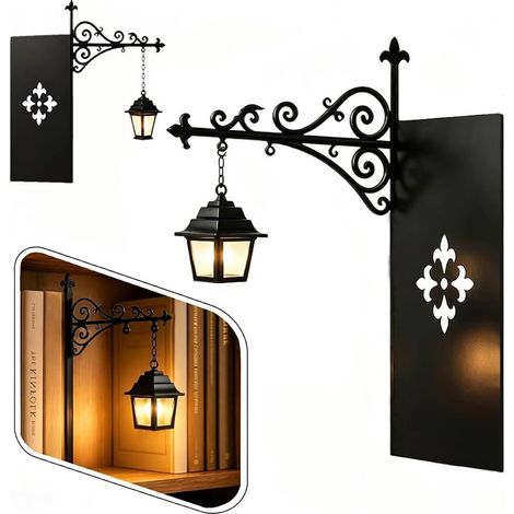 Lot de 2 lanternes décoratives pour bibliothèque, mini lanterne led bibliothèque, pour coin de lecture, lampe de coin de livre, lampes de bibliothèque, luminaires de table, cadeaux d'Halloween (1/5)