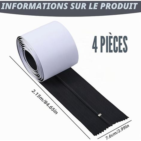 Self Adhesive Zips - 215 x 3 cm - Zipper - for Plastic Barriers, Greenhouses and Construction Projects - Black (1/3)