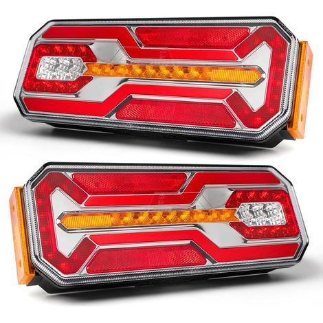 2 Pièces Lanternes LED Remorque, 10V-24V IP67 Étanche Avec Feux Latéraux, Feu de Circulation, Frein, Direction, Recul, Brouillard Pour Tracteur, Camion, Caravane (1/5)