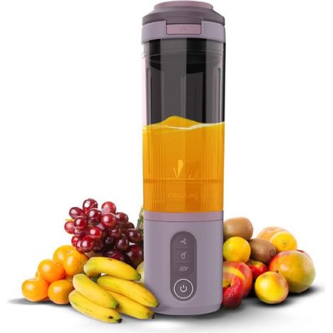 Cecotec Batidora de Vaso Individual Power Titanium Shake2Go Candy. 180W, Vaso Tritan 600ml Libre BPA, 3 Programas Automáticos