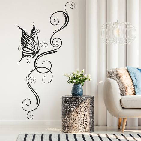 Sticker Mural - Trainée Papillon - 30x57 cm - Noir (1/3)