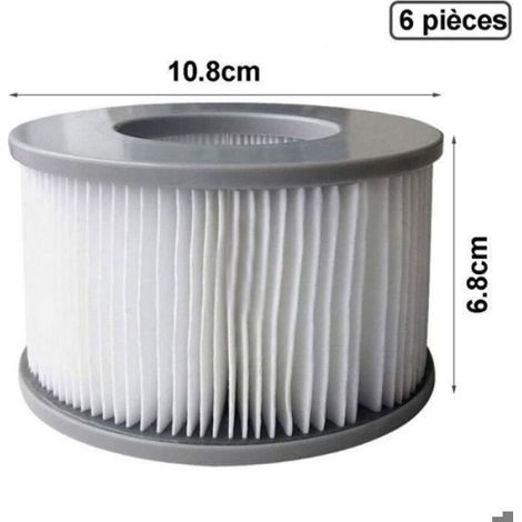 Filtre Pour Spa Gonflable - 10 8 X 6 8 Cm - Compatible MSpa FD2089 - Lot De 6 (1/4)
