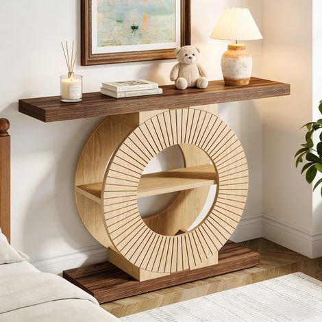 Table console d'entrée en bois massif, table d'appoint élégante et pratique