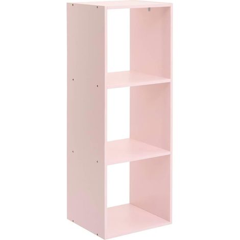 Étagère Enfant 3 Cases "Mix n'Modul" 94cm Rose (1/2)