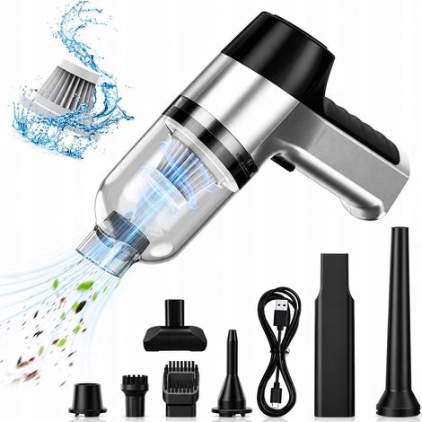 Aspiradora portátil inalámbrica para coche, 12000 Pa, 3 en 1, USB, HEPA para el hogar. (1/5)