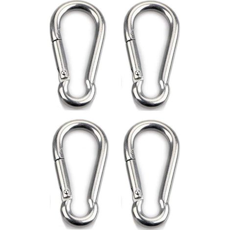 4pcs Mousqueton de Fixation pour Charges Lourdes Sports Chiens de Serrure Hamac Balançoire en Acier Inoxydable 304 NPTERBL