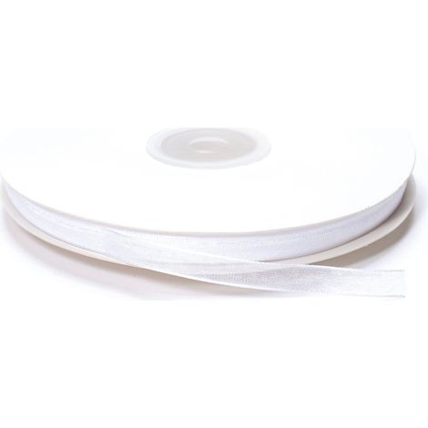 Nastro organza bianco neve, mm 7 x 50 m