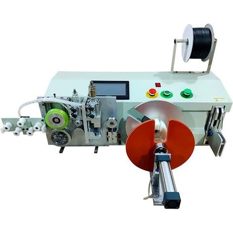 Machine pour couper sur mesure, enrouler avec et sans bobine et attacher automatiquement des câbles Ø1-8mm (1/2)