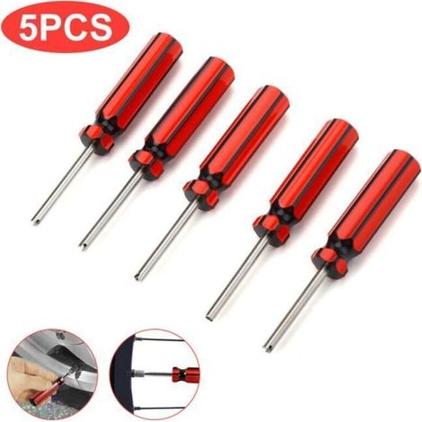 5 Pcs Démonte obus de valve Outil de reparation pour noyau de valve de pneu (1/4)