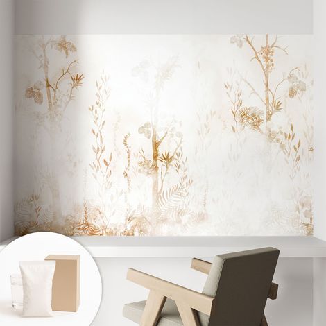 Papier peint intissé mural avec imprimé motifs décoratifs - style contemporain - Colle incluse gratuite Élégance botanique 104x70 cm (1/5)