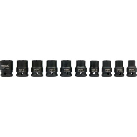 Juego de dados yato yt 1025 negro 10 a 22 mm acero (1/4)