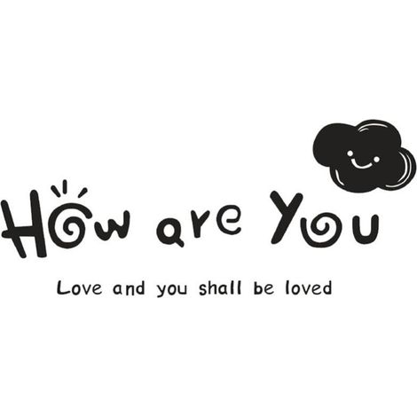 Autocollant vinyle noir How Are You Loved déco murale salon chambre 70x30 cm lot de 1