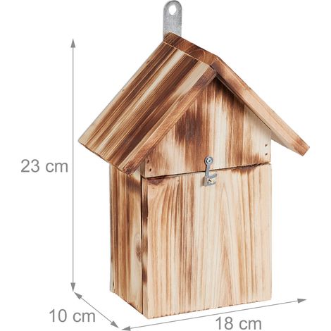 Hôtel à insectes coccinelles abri suspendu jardin ou balcon ouverture facile style naturel en bois marron (1/5)