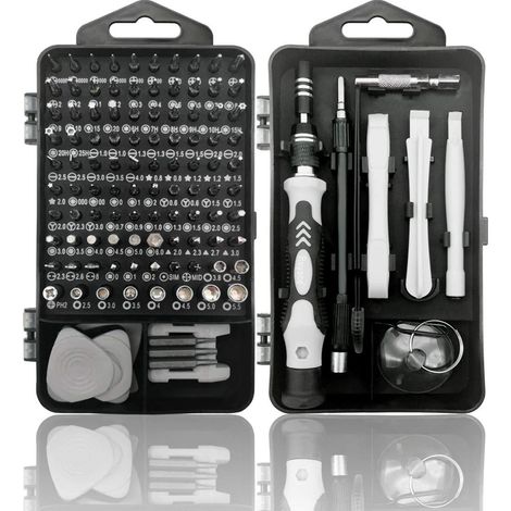 Kit de réparation d'ordinateur CREA, jeu de tournevis de réparation d'ordinateur portable de précision 122 en 1, avec 101 embouts magnétiques et 21 outils de réparation de PC professionnels compatible (1/5)