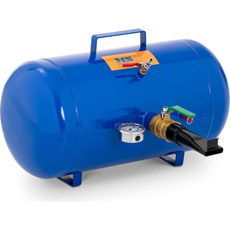MSW – Réservoir de pression gonflage pneus 38,5 l – Manomètre 6-8 bar – Réservoir en fer thermolaqué – Soupape de sécurité (1/6)