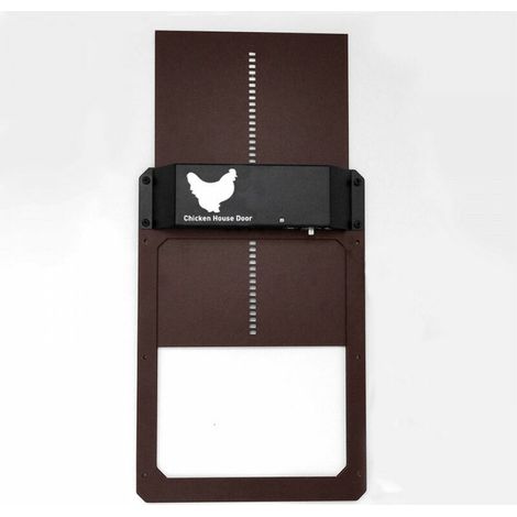 Automatic Chicken Coop Door,Light Sensing, Evening and Morning Delayed Opening Timer(brun)