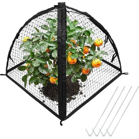 Protection pour fraisiers, 56 x 56 x 56 cm, cage de protection pour plantes empêchant l'intrusion d'animaux, filet de protection, 1 pièce (1/5)