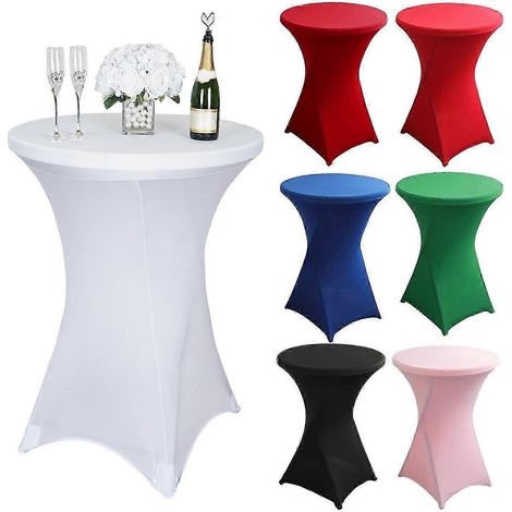 Nappe de table basse unie très élastique résistante à l'huile taille universelle installation facile - Bleu (1/4)