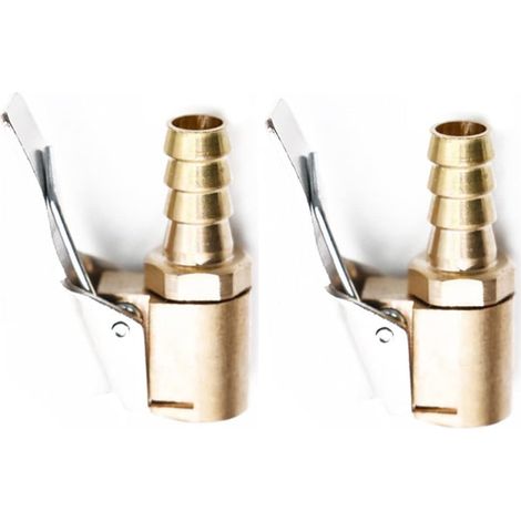 Adaptateur de Valve de Pneu 8mm (Pagoda 8mm 2pcs) Valve Clip Pince Connecteur, Embout pour Compresseur, Laiton Pneumatique,Mandrin Air Pompe de Gonflage (1/5)