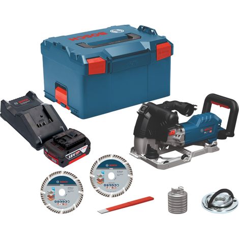Bosch GNF 18V-40 Akku Mauernutfräse 18 V 40 mm Brushless + 1x Akku 5,0 Ah + Ladegerät + L-Boxx