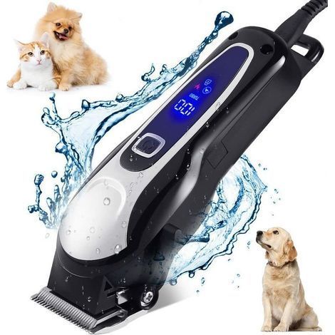 Professional Dog Clipper, Cordless Electric Thick Long Hair Dog Clipper Kit, Professional Dog Cat Animal Clipper, Pet Grooming Kit, Safe Sharp Blade, Low Noise, LCD Display (1/5)