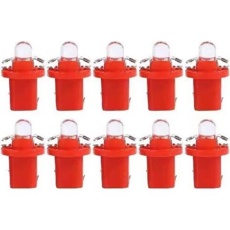 Lot de 10 ampoules LED T5 Lampe avec Support,Ampoules 12V BAX10d B8.5D Ampoule Tableau de Bord pour Voiture et Moto (1/4)