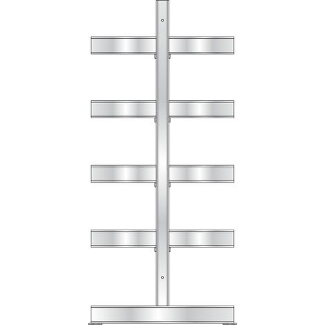 BRB Kragarmregal, feuerverzinkt, BxTxH 3100x1340x2500 mm, doppelseitig, 3 Regalfelder, (2x5) 10 Ebenen, Tragkraft/Fachebene 748 kg (1/3)