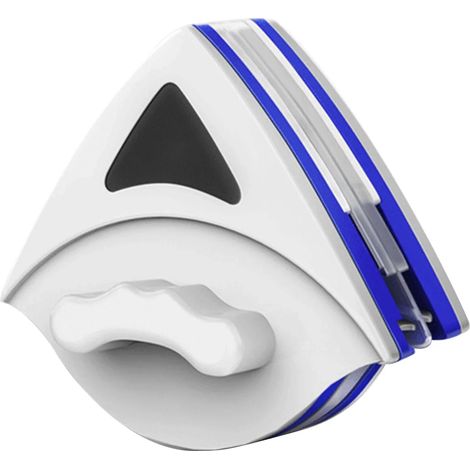 Nettoyeur de vitres magnétique (bleu, 3-8 mm) avec drainage automatique et raclette double couche (1/5)