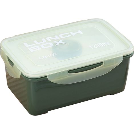 Lunch Box - Boîte À Repas Séparée Portable - Réchauffable - Étanche - Pour Sandwichs Et Fruits - 20 X 13 X 8 Cm - 1 Pièce (1/2)