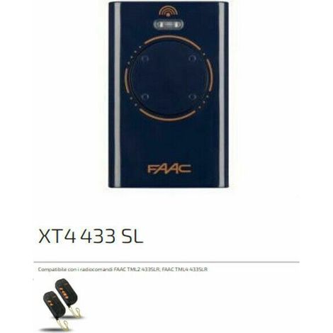 FAAC XT4 433 SL BLU 787015 Telecomando 4 Canali 433,92 MHz Codice Fisso SL per Automazioni Cancelli (1/4)