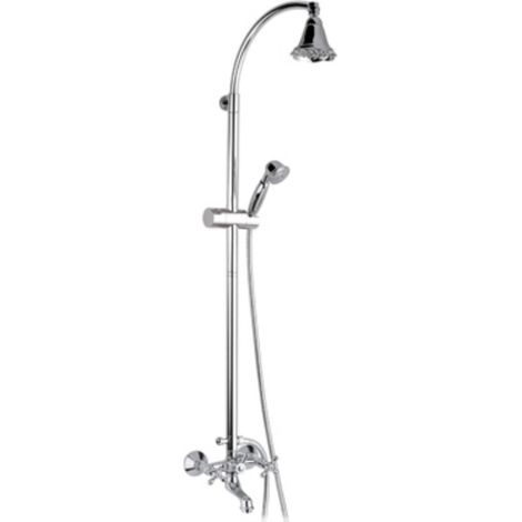 Rubinetto vasca/doccia con colonna saliscendi, doccetta liberty e soffione doccia a campanella - serie liberty (1/3)