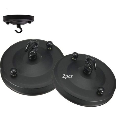 2 pcs Plafond Noir Crochet,Rétro Fer Crochet Multi-Usage Plafonnier Crochet,Pendentif Crochet Accessoires Pour Luminaire Luminaire Lustre (noir)-Fei Yu (1/5)