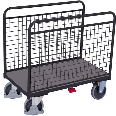 VARIOfit Seitenbügelwagen mit Längswänden aus Drahtgitter 1060x640mm Anthazitgrau RAL 7016