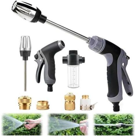 Nettoyeur Turbo pour Tuyau d'Arrosage - Buse Haute Pression, Pistolet Pression Débit d'eau Réglable Lavage de Voiture Irrigation Animaux Compagnie Douche