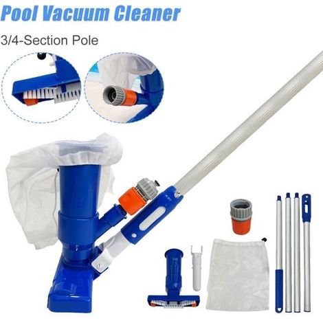 Aspirateur de piscine - QINGQUE - avec tige à 4 sections - pour nettoyage de spa, piscine, fontaine - EU (1/4)
