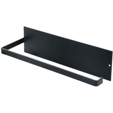 Porta rotolo di carta assorbente da parete senza foratura (nero) per cucina, bagno e camera da letto