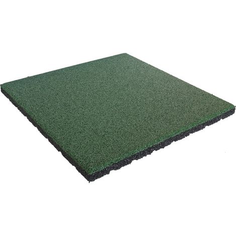 Baldosa de caucho de 30 mm - 50 x 50 cm - Verde - 3 piezas - 0,75 m² (1/2)
