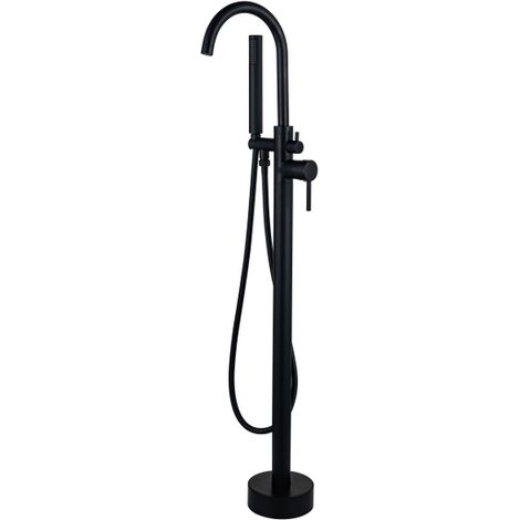 Fortifura Calvi Robinet de bain hors sol 107.8cm avec douchette Noir mat (1/2)
