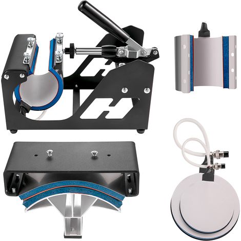 Mophorn Wärmepresse 6 in 1, 38 x 30 cm, multifunktionale Wärmeübertragungsmaschine für T-Shirts, Tassen, Hüte, Plattensublimationsdruck, 110 V, schwarz