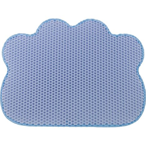 Alfombra para Arenero de Gatos Doble Capa Antideslizante Impermeable Forma de Nube 65x40cm Glückpet