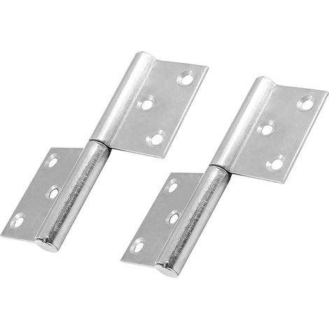 Juego de 2 bisagras de acero inoxidable para puertas, bisagras de acero inoxidable, bisagras tipo bandera, bisagras resistentes para puertas de ventanas y armarios, 10,1 x 3,75 cm, color plata. (1/5)