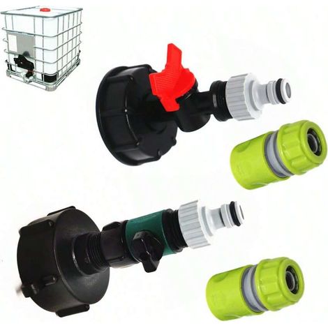 Rubinetto da giardino Yvan 3/4 con valvola adattatore S60x6 e attacco serbatoio (1/4)