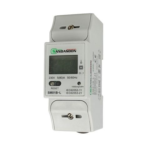 Sottolettore Contatore di Energia Monofoase  2 Din SD-SM01B-L5 80A (1/2)