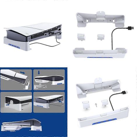 Support horizontal pratique avec base soignée, support pour patins à roulettes et 4 ports pour console (1/4)