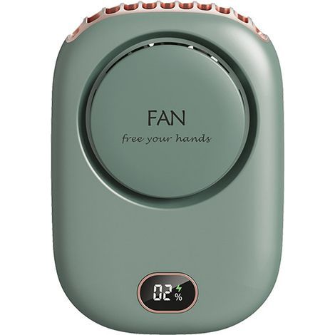 mini ventilateur suspendu avec cordon et support réglables, rechargeable par USB, mains libres, 3 vitesses de ventilation, pour une utilisation (1/5)
